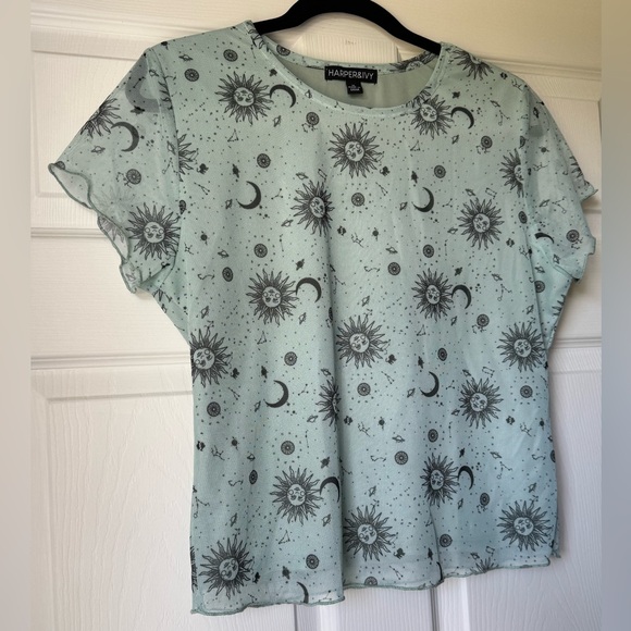 Harper & Ivy Short Sleeve Mesh Baby Tee Mint Celestial ๐๐โจ Sz XL - Picture 6 of 9